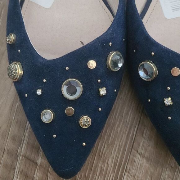 Louise et Cie 'Lo Alwick' Suede‎ Flats with Rhinestones & Studs - Picture 3 of 7